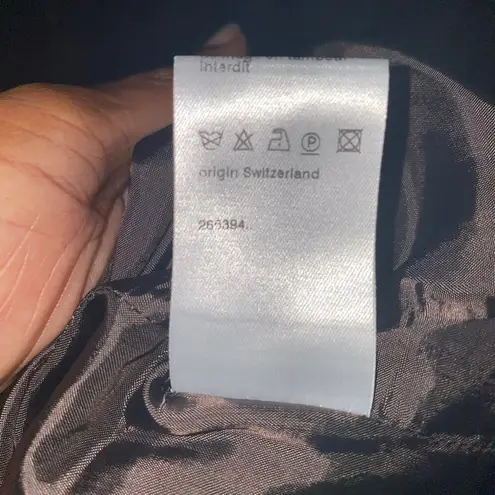 Akris Punto Wool Red Brown Print Sleeveless Knee Length Shift Dress Size 10