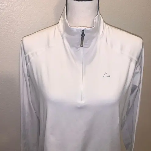 Paradox Activewear Paradox Womans XL White 1/4 zip pullover athletic Long Sleeve Shirt Running Gym