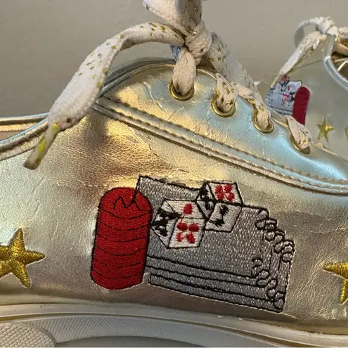 Sabastino Reno vegas metallic gold embroidered casino slots sneaker shoe size 10