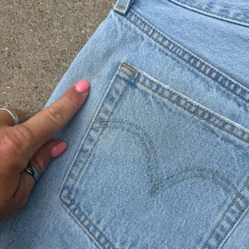 Levi's Levi’s 501 button fly high rise original fit distressed blue jean shorts size 32