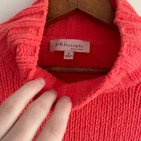 Philosophy Coral Turtleneck Sweater Size Small