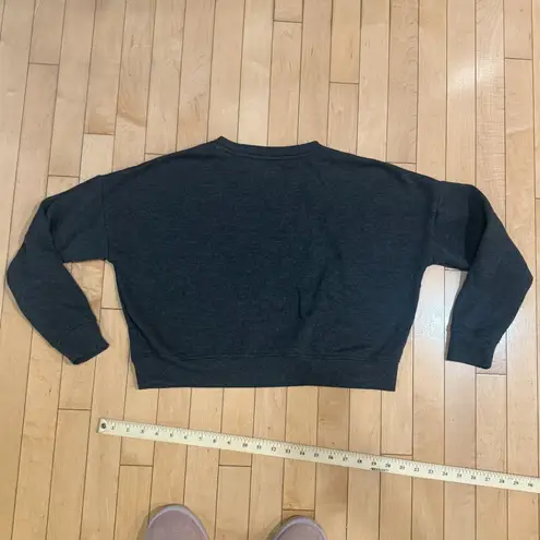 Rae Dunn Cropped Sweatshirt Top Heathered Charcoal Cozy Size XS