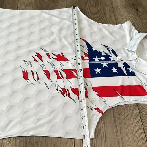 Obnoxious Golf The Patriot Sleeveless Golf Tennis Polo Red White Blue Size Large