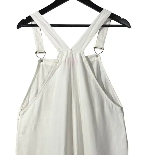 Stoney Clover Lane x Target Linen Blend Overalls Women's M White Pockets - Image 11