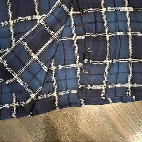 Rails Dawson Plaid Button Up Shirt Dress Sapphire/Navy XS.