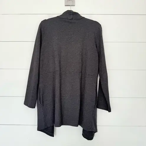 Pure Jill Women’s Medium Pima Cotton Grey Open Cardigan Gray