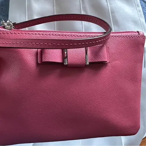 Coach Darcy bow wristlet with box & shopping bag included Pink