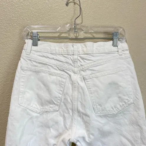 Reformation  Cynthia High Rise Straight Leg Jeans Size 28 White Denim Button Fly