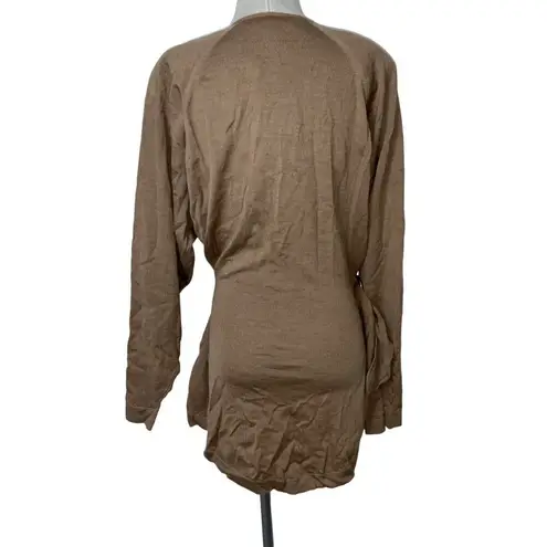 THE ATTICO Hurely Knit Sweater Mini Dress in Camel 40 New Womens long Sleeves Tan Size undefined