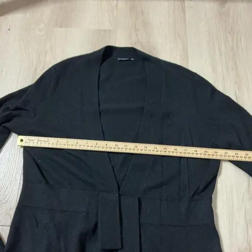 Magaschoni Black 100% Cashmere Open Front Cardigan Sweater XL