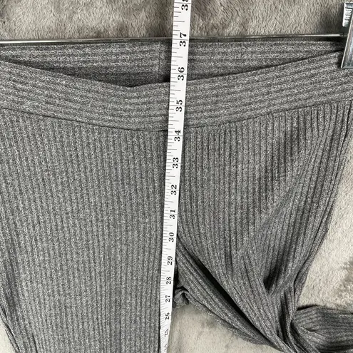Hue Ribbed Leggings Women’s Small Gray Mid Rise Stretch NWT