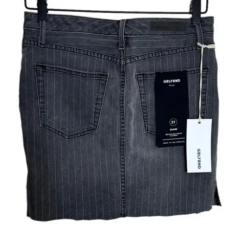 GRLFRND  pinstripe Blaire black denim skirt size 27 NWT