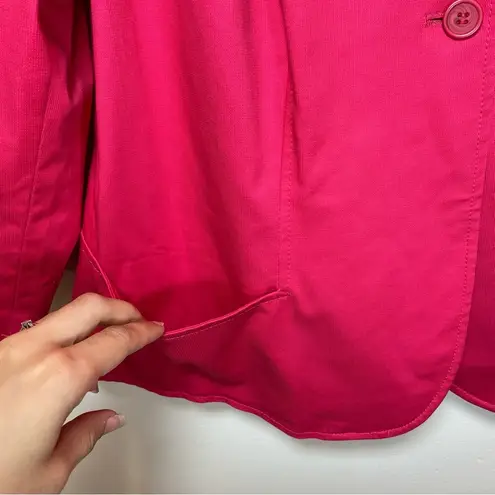 Oscar de la Renta | Vintage Floral Embroidered Single Button Blazer Pink 2XL