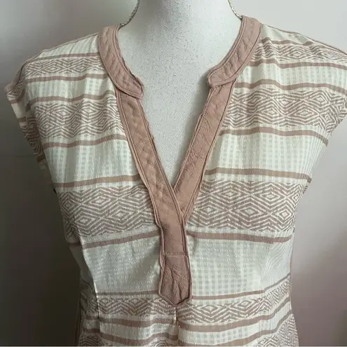 Postmark • Egress Tan Cream Split Neck Tank Top/Cap Sleeve White Size XS