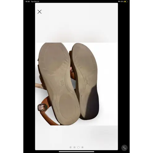 SAS Tripad Comfort Leather Sandals Brown Woven Strappy Comfort Walking Size 9