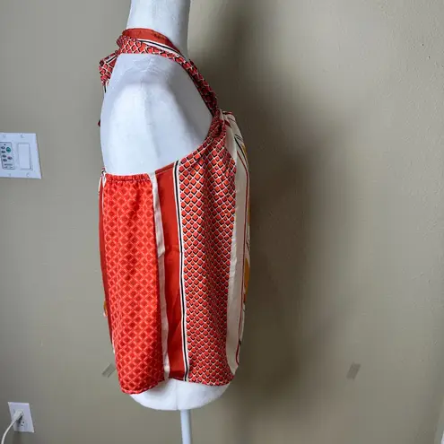 Banana Republic Mixed Print Silky Satin Halter Top Size Small Petite