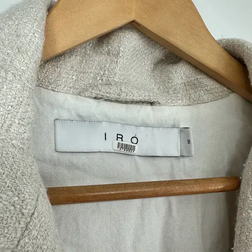 IRO Ilija Linen Jacket Off White Snap Buttons size FR 36 US 4 Short Sleeves