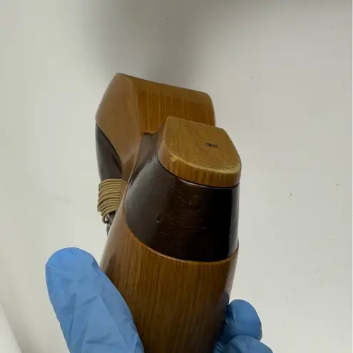 Gazith Brown Patent Leather Wooden Platform Sandals Size 8.5