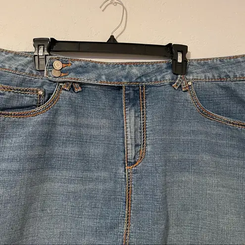 Crest Jeans The Collection Distressed Embellished Denim Skirt Sz: 23/24 Blue Size undefined