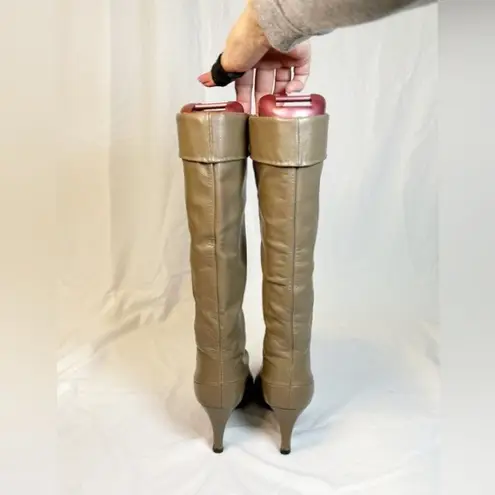 Vintage Joyce California Tall Taupe Leather Knee High Slouch Boots~6.5~