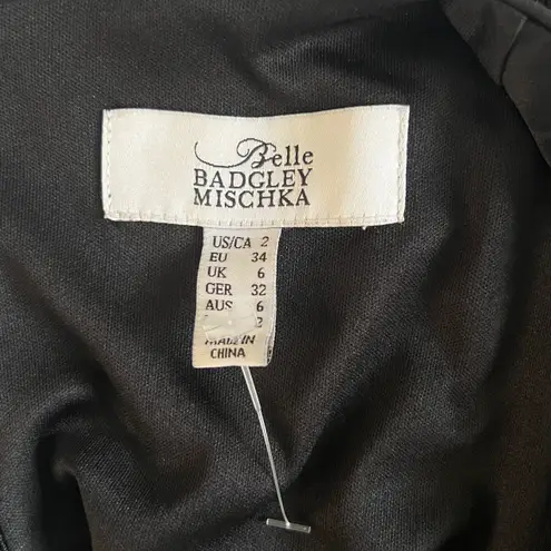 Badgley Mischka Belle Harley Black Sequin Fringe Dress