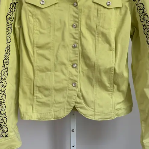 Christine Alexander Rhinestone Rodeo Western Jacket sz M Button Front Yellow Size M
