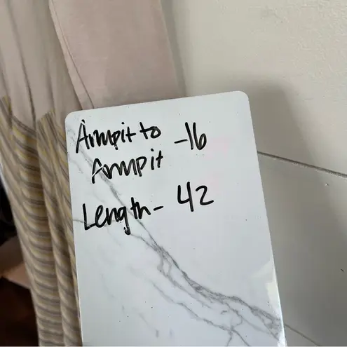 Luna Luz LagenLook Minimalist Art to Wear Cream Striped Dress