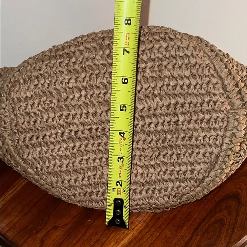 Floral Embellished Brown Woven Tote Bag beaded and bedazzled with floral accents