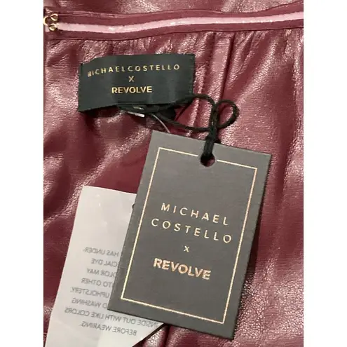 Michael Costello x REVOLVE Jake Gown in Plum Small New Womens Vegan Faux Leather
