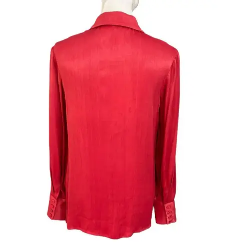 Atoir Keitha Shirt Satin Button Down Shirt Red Blouse Women’s Size XS