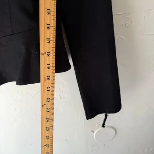 Elle Black Moto Jacket L Peplum Hem Full Zip Long Sleeve Casual Grunge