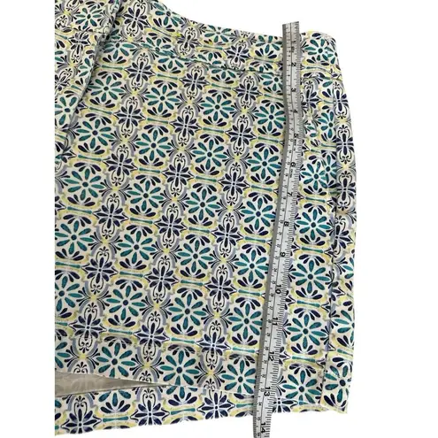 Juniper + Lime Blue Floral Cotton Womens Chino Cuffed Shorts Size 10