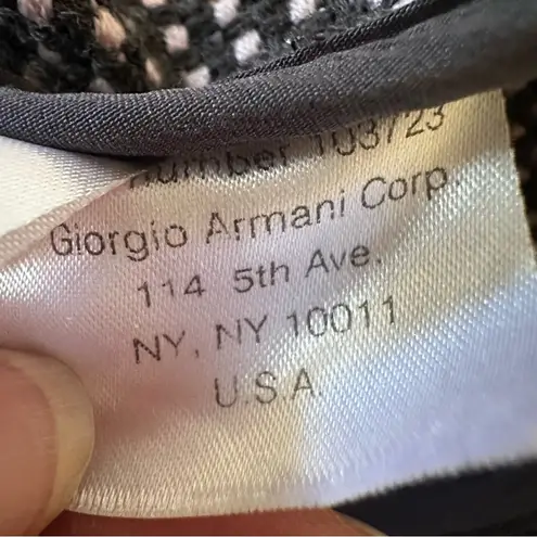 Giorgio Armani Double Breasted Borgo 21 Wool Tweed Blazer Women's 10 Gray Pink