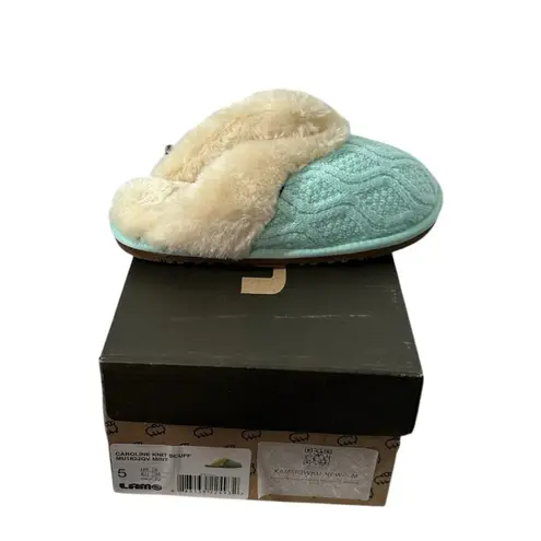 Lamo Caroline Knit Scuff Slippers Mint US Size 5 NWOT — Slip