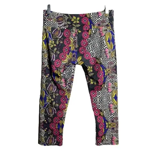 Onzie Pants Womens Medium Large Multicolored Koh Tao Floral Cropped Leggings Gym