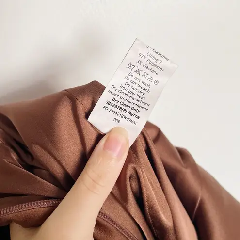 House Of CB  • Myrna Chocolate Satin Corset Slip Dress brown bustier boned bodice