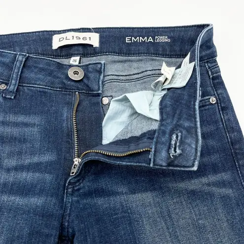 DL1961 Womens Jeans Size 26 Emma Power Leggings Barbwire Distressed Low Rise Y2K
