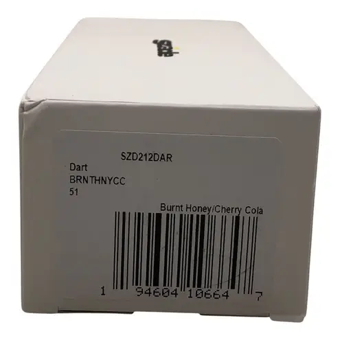 SZADE NIB Dart Sustainable On Trend Rectilinear Burnt Honey/Cherry Cola Sunglass Yellow