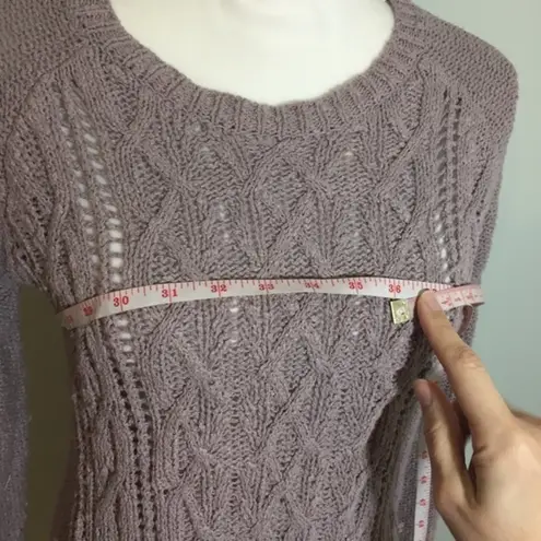 Kaisley Light Purple Open Cable Knit Sweater Raw New