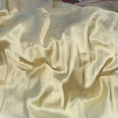 Mac Duggal yellow twist front gown maxi dress bridesmaid formal 14