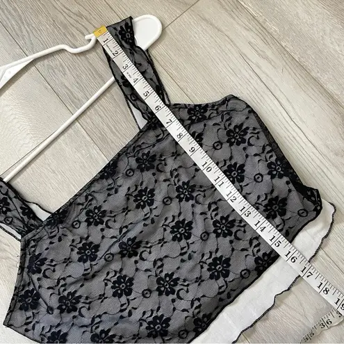 Lace Layered Tank Top dazie womens Black White (size 18) crop witch whimsygoth