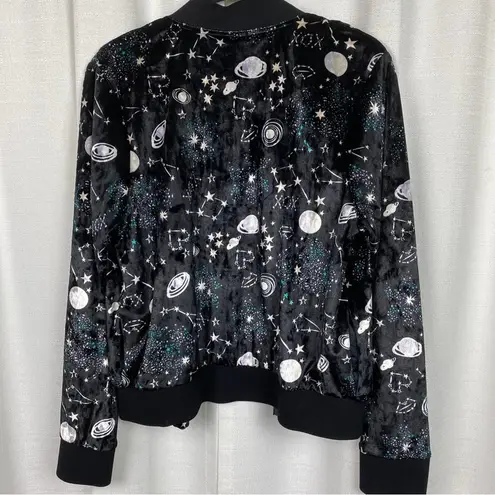 Betsey Johnson  Black Velour Celestial Print Jacket Sz.S