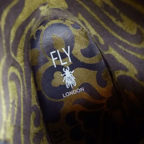 Fly London Ragi 539Fly Leather Combat Boots 36 5.5 Tan Ankle Lace Up Grunge FLAW