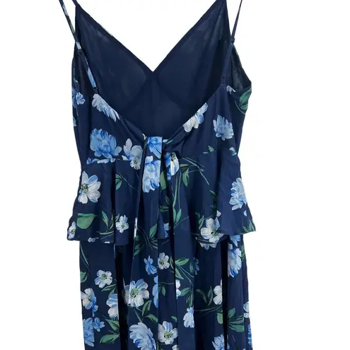 Yumi Kim Blue Floral Jumpsuit Lightweight Sleeveless Peplum XS New