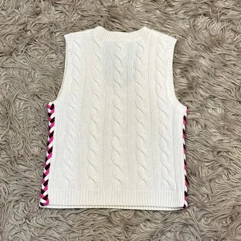 Derek Lam 10 Crosby Ivory Yuna Braided Cable Knit Wool Sweater Vest XS
