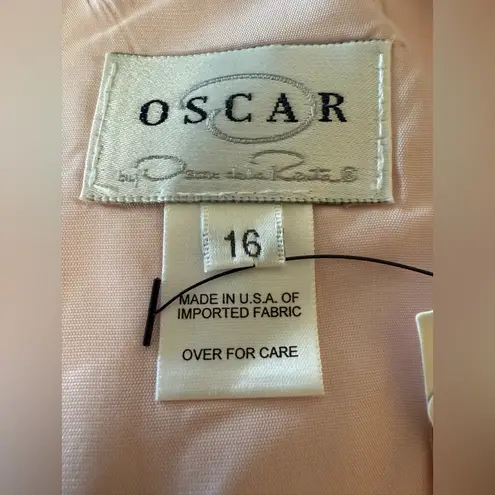 Oscar de la Renta Vintage Skirt Silk Linen Blend Pink Made USA NWT Size 16 FLAW