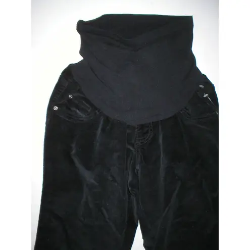 Velvet Tees New Womens Maternity Motherhood Twill Velvet Pants Boot S Black Small Corduroy