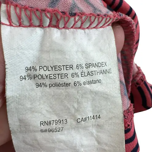 Motherhood Maternity Navy Blue Pink Short Sleeve Jersey Knit Wrap Dress Size S