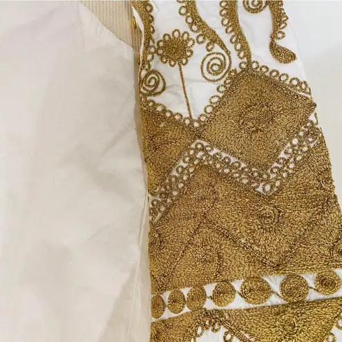 NEW V.D.E. Vinster blouse with gold embroidery detailing White