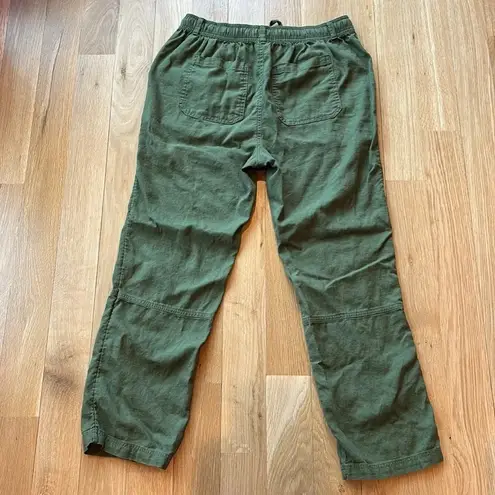 Women’s Linen Blend Cargo Pants Army Green Size Small
